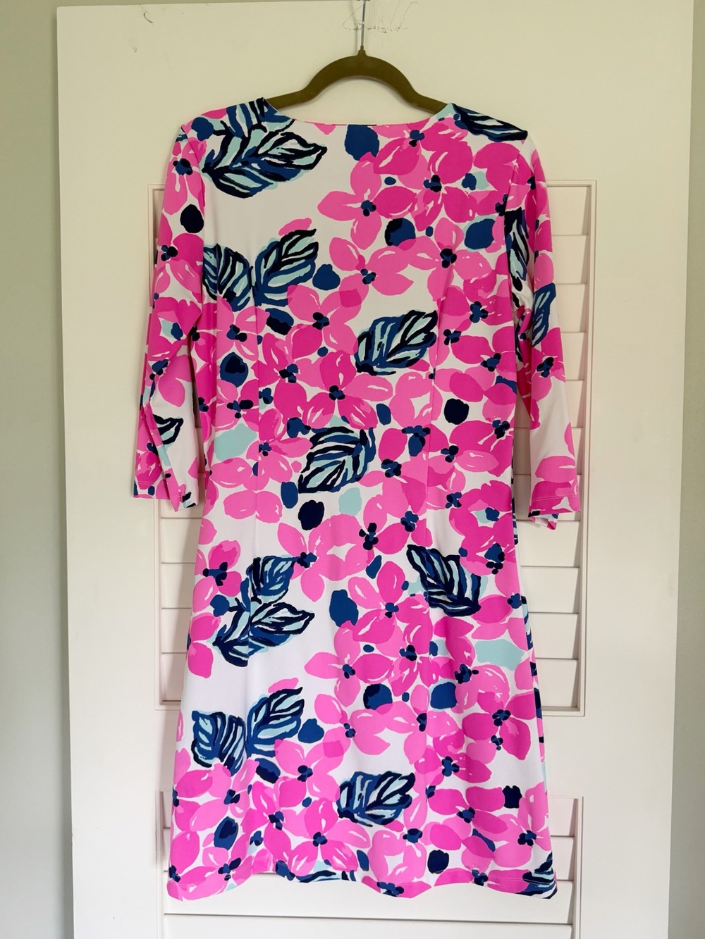 MAHI GOLD Pink & Navy Floral Midi Dress
